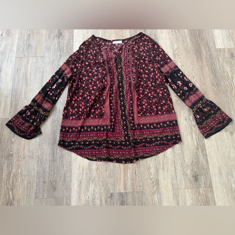 Sheer Floral Bohemian Women's Top